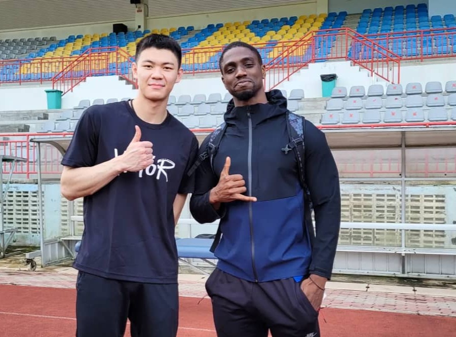 Moustapha with Lee Zii Jia, Olympic badminton player for Malaysia